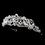 Elegance by Carbonneau HP-9712-S-Clear Silver Clear Swarovski Crystal Bead & Rhinestone Floral Swirl Tiara Headpiece 9712
