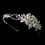 Elegance by Carbonneau HP-9853 Charming Silver Side Accented Flower Headpiece w/ Clear Rhinestones & Austrian Crystals 9853