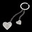 Elegance by Carbonneau KC-3959 Crystal Glitter Double Heart Bridesmaids Keychain 3959