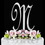 Elegance by Carbonneau M-Sparkle-Silver Sparkle ~ Swarovski Crystal Wedding Cake Topper ~ Silver Letter M