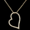 Elegance by Carbonneau N-1436-G-CL Gold Clear CZ Crystal Heart Pendent Necklace