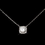 Elegance by Carbonneau N-1630-RD-CL Rhodium Clear CZ Cushion Round Pendent Necklace