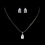 Elegance by Carbonneau N-2446_E-2465 Crystal Cubic Zirconia Princess Pendent Bridal Jewelry N 2446 E 2465
