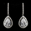 Elegance by Carbonneau N-2580-E-5172-AS-Clear Antique Silver Clear CZ Crystal Tear Drop Necklace 2580 and Earrings 5172 Bridal Jewelry Set