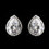 Elegance by Carbonneau N-2729-E-5141-AS-Clear Antique Silver Clear CZ Pear Cut Crystal Necklace 2729 & Earrings 5141 Bridal Jewelry Set