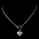 Elegance by Carbonneau N-3843-AS-Clear Antique Silver Clear Heart Necklace N 3843