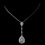 Elegance by Carbonneau N-6500-AS-Clear Antique Silver Clear CZ Crystal Necklace 6500