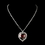 Elegance by Carbonneau N-71245-S-Red Silver Red Crystal Heart Necklace 71245