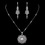 Elegance by Carbonneau N-76014-RD-IV-E-76016-RD-CL Rhodium Clear Rhinestones & Ivory Pearl Jewelry Set