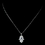 Elegance by Carbonneau Antique Rhodium Silver Clear CZ Crystal With Sapphire Accent Middleaster Hamsa Pendent Necklace 7732