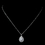 Elegance by Carbonneau Antique Rhodium Silver Clear Teardrop Encrusted CZ Crystal Pendent Necklace 7740