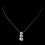 Elegance by Carbonneau N-8110-Silver-Clear Sparkling Three Pendant Circular CZ Necklace N 8110