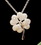 Elegance by Carbonneau N-8111 Gorgeous Silver Clear Pave CZ Four Leaf Clover Charm Necklace 8111