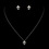 Elegance by Carbonneau N-8120-E-9249-AS-Clear Silver Clear Fleur De Lis Rhinestone Necklace 8120 & Earrings 9249 Jewelry Set