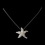 Elegance by Carbonneau N-8502-Silver-AB Aurora Borealis Encrusted Starfish Necklace Pendant in Silver Plating 8502