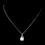 Elegance by Carbonneau N-8574-AS-Clear Antique Rhodium Silver Clear CZ Princess Cut Square Pave Drop Necklace 8574