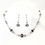 Elegance by Carbonneau N-8741-E-8741-S-Amethyst Silver Amethyst Crystal & Clear Rhinestone Necklace & Earrings 8741