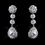 Elegance by Carbonneau N-8759-E-8759-S-Clear Silver Clear CZ Crystal Chain Link Necklace & Earrings Bridal Jewelry Set 8759