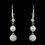 Elegance by Carbonneau N-8760-E-8767-S-DW Silver Diamond White Pearl Necklace 8760 & Earrings 8767 Bridal Jewelry Set