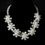 Elegance by Carbonneau N-8776-S-Ivory Silver Ivory Pearl & Floral Crystal Necklace 8776