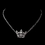Elegance by Carbonneau N-8904-AS-Clear Antique Silver Clear CZ Crystal Crown Necklace 8904