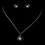 Elegance by Carbonneau N-8940-E-8940-S-Black Matching Silver Black Enamel CZ Starfish Pendent & Earrings Jewelry Set 8940