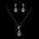 Elegance by Carbonneau N-9255-E-9255-S-Clear Silver Clear CZ Stone Necklace & Earrings 9255