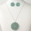 Elegance by Carbonneau N-9510-E-9510-S-Turquoise Silver Turquoise Round Faceted Glass Crystal Jewelry Set 9510