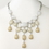 Elegance by Carbonneau N-9512-RD-Cream Rhodium Silver With Cream Fashion Necklace 9512