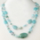 Elegance by Carbonneau N-9525-S-Turquoise Silver Blue Faceted Glass Crystal Fashion Necklace 9525