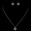 Elegance by Carbonneau N-9600-E-9600-S-Lt-Rose Silver Light Rose Round CZ Crystal Jewelry Set 9600