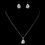 Elegance by Carbonneau N-9602-E-9602-S-CL Silver Clear Teardrop CZ Crystal Jewelry Set 9602