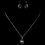 Elegance by Carbonneau N-9602-E-9602-S-Smoke Silver Smoke Teardrop CZ Crystal Jewelry Set 9602