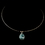 Elegance by Carbonneau N-9604-G-Aqua Gold Aqua Swarovski Crystal On Wire Teardrop Pendant Necklace 9604