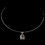 Elegance by Carbonneau N-9604-S-Greige Silver Greige Light Grey Swarovski Crystal On Wire Teardrop Pendant Necklace 9604