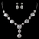 Elegance by Carbonneau N-9620-E-9732-RD-CL Rhodium Clear CZ Round Crystal Necklace 9620 & Earrings 9732 Jewelry Set
