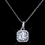 Elegance by Carbonneau N-9639-RD-CL Rhodium Clear Princess Cut Pendant Necklace