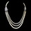 Elegance by Carbonneau Antique Rhodium Silver 3 Rows Ivory Pearl Necklace 9859