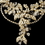 Elegance by Carbonneau N-9906-E-9906-G-IV Gold Ivory Seed Pearl, Swarovski Crystal & Rhinestone Floral Jewelry Set 9306