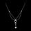 Elegance by Carbonneau N-9956-AS-Ivory Antique Silver Ivory Pearl Drop & Clear Crystal Necklace 9956