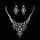 Elegance by Carbonneau NE-11041-Silver-Black Necklace Earring Set 11041 Silver Black