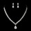 Elegance by Carbonneau NE-1285-AS-Clear Antique Silver Clear CZ Tear Drop Stone Necklace & Earrings Bridal Jewelry Set 1285