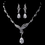 Elegance by Carbonneau ne-1292-silver Silver Clear CZ Necklace & Earring Set 1292