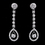Elegance by Carbonneau NE-1295-Silver Silver Clear CZ Necklace & Earring Set 1295