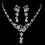 Elegance by Carbonneau NE-1296-Silver Silver Clear CZ Necklace & Earring Set 1296