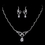 Elegance by Carbonneau NE-1298-Silver Silver Clear CZ Necklace Earring Set 1298