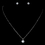 Elegance by Carbonneau Silver Clear Round Pendent Drop Necklace & Earrings Jewelry Set 13164