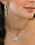 Elegance by Carbonneau NE-1320-Silver-Pearl Swarovski Crystal & Pearl Floral Bridal Jewelry Set NE 1320