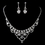 Elegance by Carbonneau NE-13431-S-Clear Silver Clear Rhinestone Necklace & Earrings Set 13431