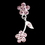Elegance by Carbonneau NE-363-Silver-Pink Necklace Earring Set NE 363 Silver Pink